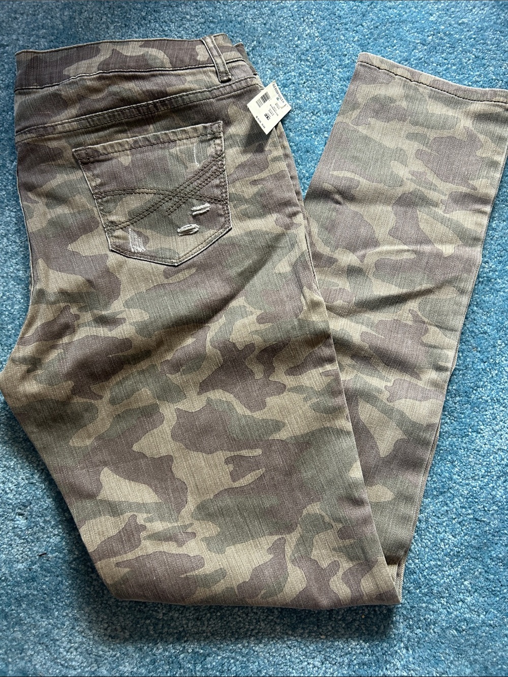Aeropostale Camo Skinny Jeans - Olive/Brown
